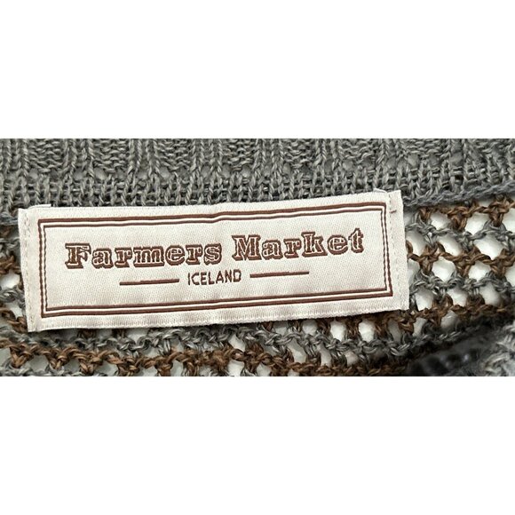 Farmers Market ICELAND Lightweight Knit Open-Weave Sweater With Ribbed Hem Cuffs - Picture 8 of 10